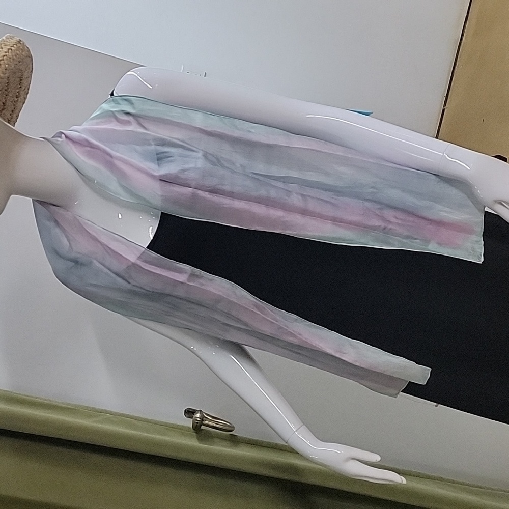 Lightweight Striped Watercolor Scarf